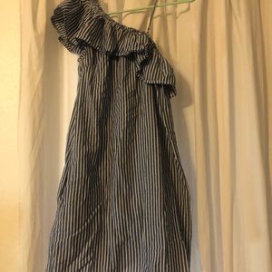 One shoulder summer dress.